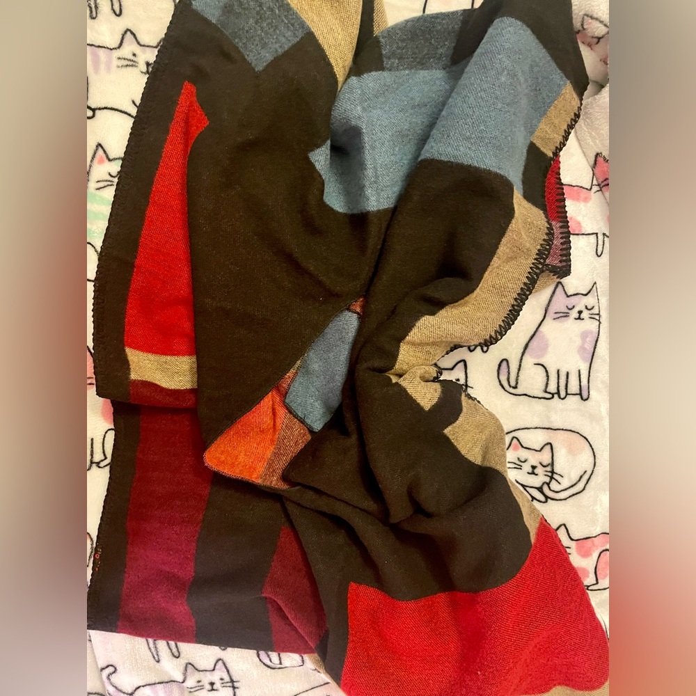 NEW Striped Poncho Blanket Shawl Wrap